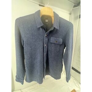 Prana Mens XL IncredWool Overshirt Stormy Night Heather Snap Front Jacket